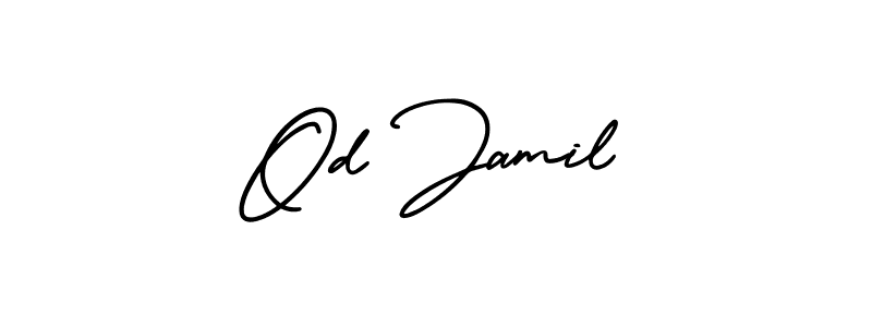 The best way (AmerikaSignatureDemo-Regular) to make a short signature is to pick only two or three words in your name. The name Od Jamil include a total of six letters. For converting this name. Od Jamil signature style 3 images and pictures png