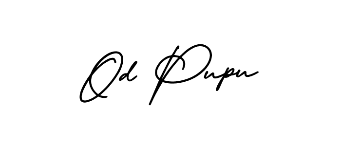 How to make Od Pupu name signature. Use AmerikaSignatureDemo-Regular style for creating short signs online. This is the latest handwritten sign. Od Pupu signature style 3 images and pictures png