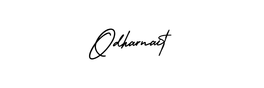 How to make Odharnait name signature. Use AmerikaSignatureDemo-Regular style for creating short signs online. This is the latest handwritten sign. Odharnait signature style 3 images and pictures png