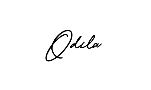 You should practise on your own different ways (AmerikaSignatureDemo-Regular) to write your name (Odila) in signature. don't let someone else do it for you. Odila signature style 3 images and pictures png
