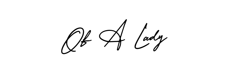 AmerikaSignatureDemo-Regular is a professional signature style that is perfect for those who want to add a touch of class to their signature. It is also a great choice for those who want to make their signature more unique. Get Of A Lady name to fancy signature for free. Of A Lady signature style 3 images and pictures png