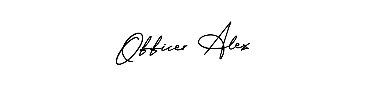 The best way (AmerikaSignatureDemo-Regular) to make a short signature is to pick only two or three words in your name. The name Officer Alex include a total of six letters. For converting this name. Officer Alex signature style 3 images and pictures png