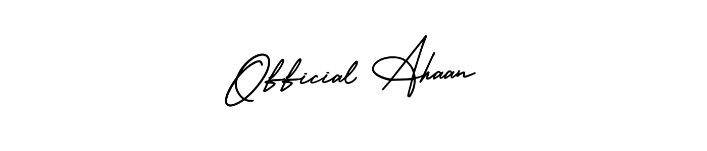Use a signature maker to create a handwritten signature online. With this signature software, you can design (AmerikaSignatureDemo-Regular) your own signature for name Official Ahaan. Official Ahaan signature style 3 images and pictures png