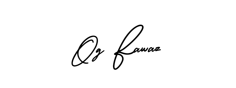 Og Fawaz stylish signature style. Best Handwritten Sign (AmerikaSignatureDemo-Regular) for my name. Handwritten Signature Collection Ideas for my name Og Fawaz. Og Fawaz signature style 3 images and pictures png