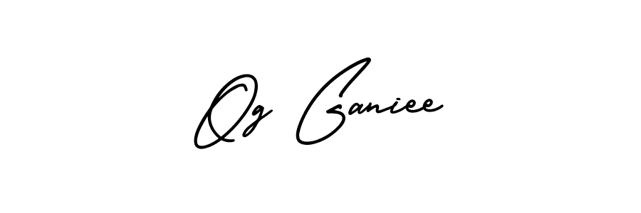 if you are searching for the best signature style for your name Og Ganiee. so please give up your signature search. here we have designed multiple signature styles  using AmerikaSignatureDemo-Regular. Og Ganiee signature style 3 images and pictures png