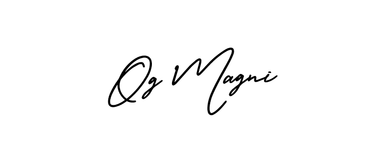 It looks lik you need a new signature style for name Og Magni. Design unique handwritten (AmerikaSignatureDemo-Regular) signature with our free signature maker in just a few clicks. Og Magni signature style 3 images and pictures png