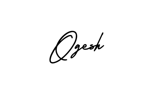 The best way (AmerikaSignatureDemo-Regular) to make a short signature is to pick only two or three words in your name. The name Ogesh include a total of six letters. For converting this name. Ogesh signature style 3 images and pictures png