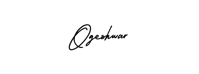 How to make Ogeshwar name signature. Use AmerikaSignatureDemo-Regular style for creating short signs online. This is the latest handwritten sign. Ogeshwar signature style 3 images and pictures png