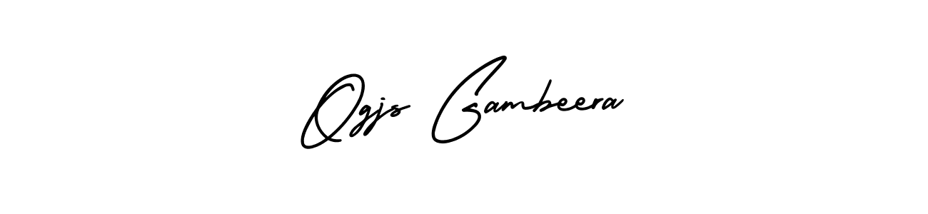 It looks lik you need a new signature style for name Ogjs Gambeera. Design unique handwritten (AmerikaSignatureDemo-Regular) signature with our free signature maker in just a few clicks. Ogjs Gambeera signature style 3 images and pictures png