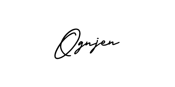 The best way (AmerikaSignatureDemo-Regular) to make a short signature is to pick only two or three words in your name. The name Ognjen include a total of six letters. For converting this name. Ognjen signature style 3 images and pictures png