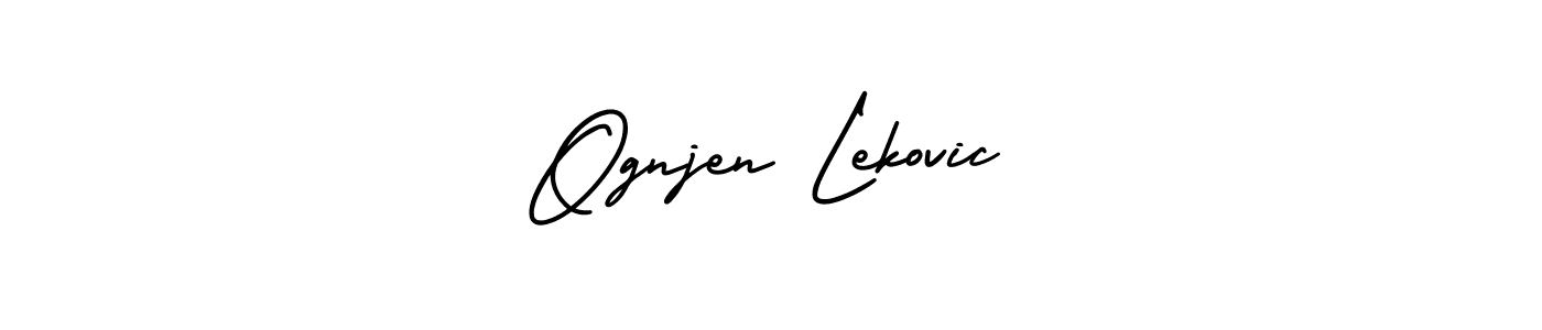 This is the best signature style for the Ognjen Lekovic name. Also you like these signature font (AmerikaSignatureDemo-Regular). Mix name signature. Ognjen Lekovic signature style 3 images and pictures png