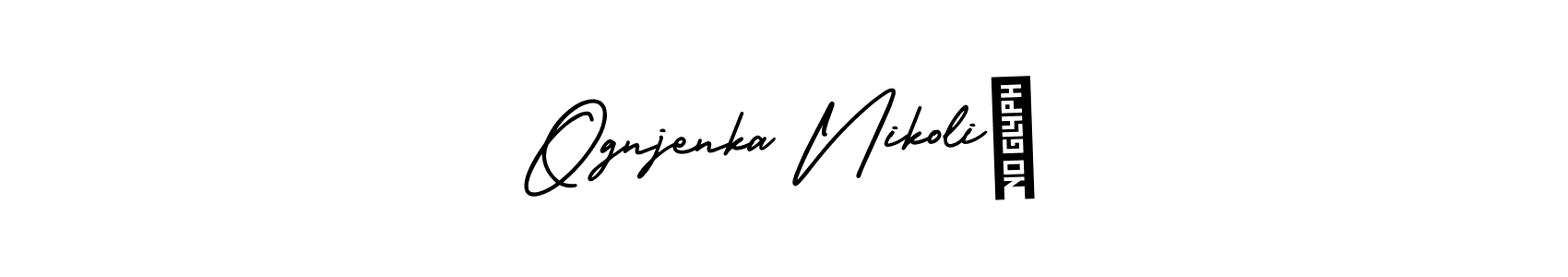 Also You can easily find your signature by using the search form. We will create Ognjenka Nikolić name handwritten signature images for you free of cost using AmerikaSignatureDemo-Regular sign style. Ognjenka Nikolić signature style 3 images and pictures png