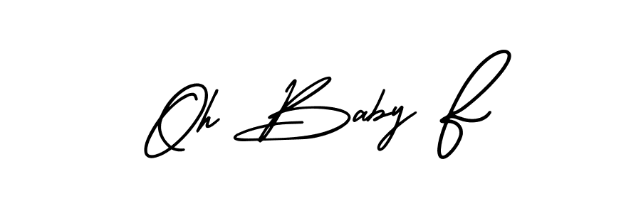 How to make Oh Baby F name signature. Use AmerikaSignatureDemo-Regular style for creating short signs online. This is the latest handwritten sign. Oh Baby F signature style 3 images and pictures png