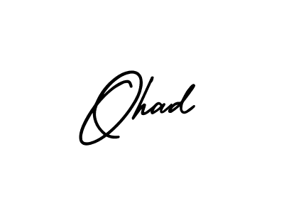 How to make Ohad name signature. Use AmerikaSignatureDemo-Regular style for creating short signs online. This is the latest handwritten sign. Ohad signature style 3 images and pictures png