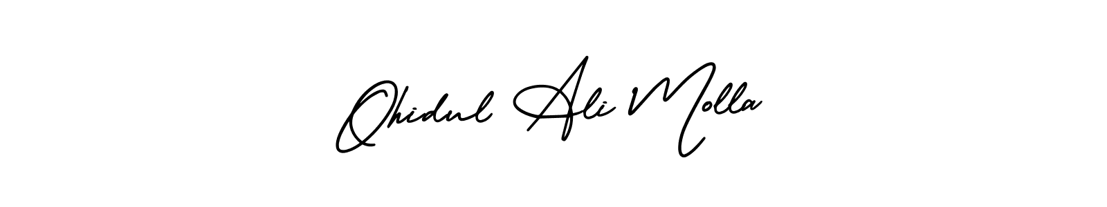 AmerikaSignatureDemo-Regular is a professional signature style that is perfect for those who want to add a touch of class to their signature. It is also a great choice for those who want to make their signature more unique. Get Ohidul Ali Molla name to fancy signature for free. Ohidul Ali Molla signature style 3 images and pictures png