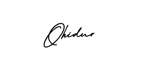 How to make Ohidur name signature. Use AmerikaSignatureDemo-Regular style for creating short signs online. This is the latest handwritten sign. Ohidur signature style 3 images and pictures png