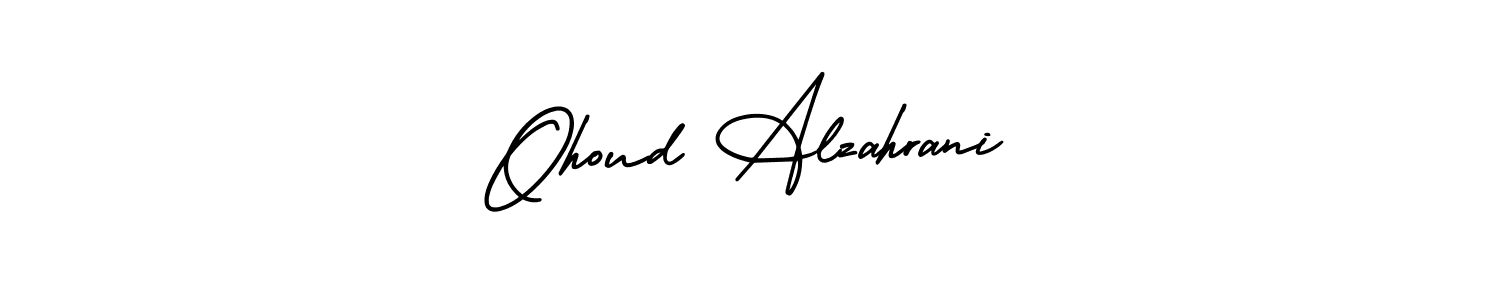 How to make Ohoud Alzahrani name signature. Use AmerikaSignatureDemo-Regular style for creating short signs online. This is the latest handwritten sign. Ohoud Alzahrani signature style 3 images and pictures png