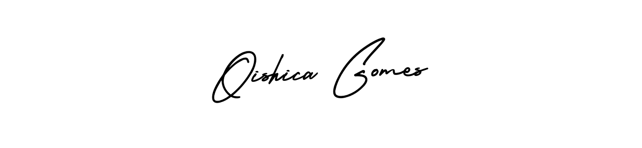 Make a beautiful signature design for name Oishica Gomes. With this signature (AmerikaSignatureDemo-Regular) style, you can create a handwritten signature for free. Oishica Gomes signature style 3 images and pictures png