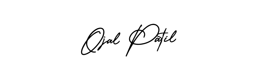 You should practise on your own different ways (AmerikaSignatureDemo-Regular) to write your name (Ojal Patil) in signature. don't let someone else do it for you. Ojal Patil signature style 3 images and pictures png