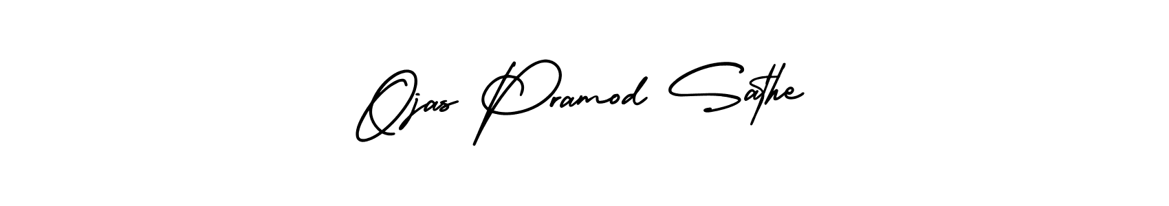 It looks lik you need a new signature style for name Ojas Pramod Sathe. Design unique handwritten (AmerikaSignatureDemo-Regular) signature with our free signature maker in just a few clicks. Ojas Pramod Sathe signature style 3 images and pictures png