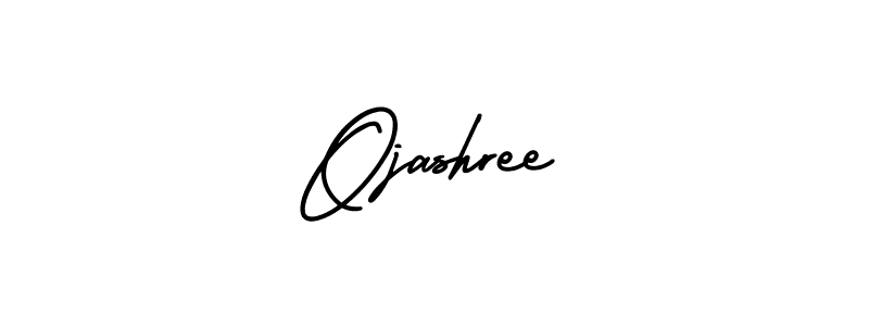 You should practise on your own different ways (AmerikaSignatureDemo-Regular) to write your name (Ojashree) in signature. don't let someone else do it for you. Ojashree signature style 3 images and pictures png