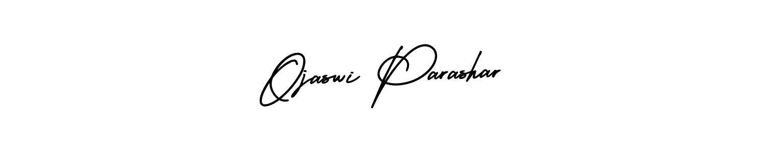This is the best signature style for the Ojaswi Parashar name. Also you like these signature font (AmerikaSignatureDemo-Regular). Mix name signature. Ojaswi Parashar signature style 3 images and pictures png