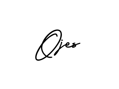 How to make Ojes name signature. Use AmerikaSignatureDemo-Regular style for creating short signs online. This is the latest handwritten sign. Ojes signature style 3 images and pictures png