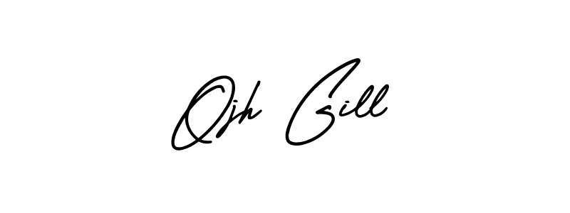 if you are searching for the best signature style for your name Ojh Gill. so please give up your signature search. here we have designed multiple signature styles  using AmerikaSignatureDemo-Regular. Ojh Gill signature style 3 images and pictures png