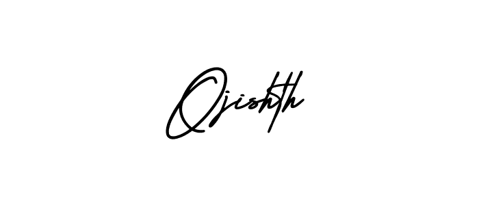 You should practise on your own different ways (AmerikaSignatureDemo-Regular) to write your name (Ojishth) in signature. don't let someone else do it for you. Ojishth signature style 3 images and pictures png