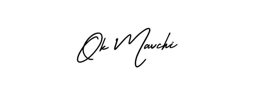 The best way (AmerikaSignatureDemo-Regular) to make a short signature is to pick only two or three words in your name. The name Ok Mavchi include a total of six letters. For converting this name. Ok Mavchi signature style 3 images and pictures png
