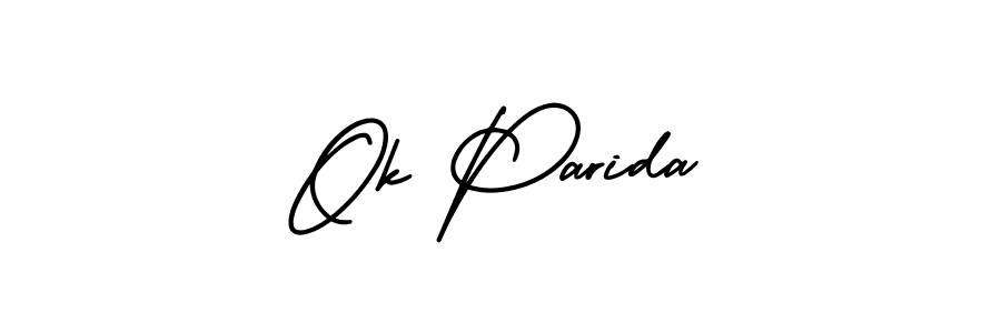 How to Draw Ok Parida signature style? AmerikaSignatureDemo-Regular is a latest design signature styles for name Ok Parida. Ok Parida signature style 3 images and pictures png