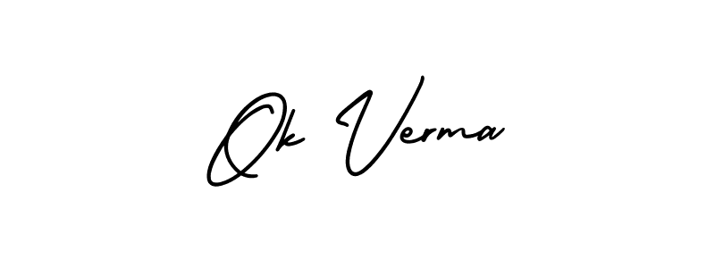 This is the best signature style for the Ok Verma name. Also you like these signature font (AmerikaSignatureDemo-Regular). Mix name signature. Ok Verma signature style 3 images and pictures png