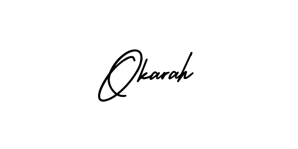 Also You can easily find your signature by using the search form. We will create Okarah name handwritten signature images for you free of cost using AmerikaSignatureDemo-Regular sign style. Okarah signature style 3 images and pictures png