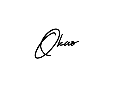 The best way (AmerikaSignatureDemo-Regular) to make a short signature is to pick only two or three words in your name. The name Okas include a total of six letters. For converting this name. Okas signature style 3 images and pictures png