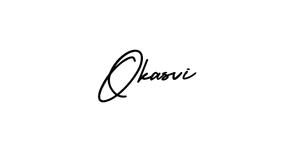 How to make Okasvi name signature. Use AmerikaSignatureDemo-Regular style for creating short signs online. This is the latest handwritten sign. Okasvi signature style 3 images and pictures png
