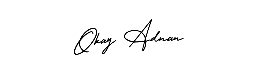 Use a signature maker to create a handwritten signature online. With this signature software, you can design (AmerikaSignatureDemo-Regular) your own signature for name Okay Adnan. Okay Adnan signature style 3 images and pictures png