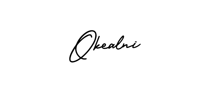 Okealni stylish signature style. Best Handwritten Sign (AmerikaSignatureDemo-Regular) for my name. Handwritten Signature Collection Ideas for my name Okealni. Okealni signature style 3 images and pictures png