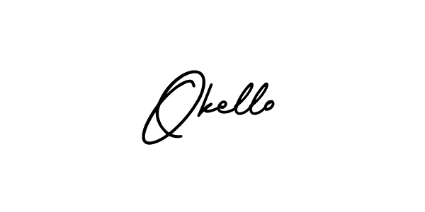 AmerikaSignatureDemo-Regular is a professional signature style that is perfect for those who want to add a touch of class to their signature. It is also a great choice for those who want to make their signature more unique. Get Okello name to fancy signature for free. Okello signature style 3 images and pictures png