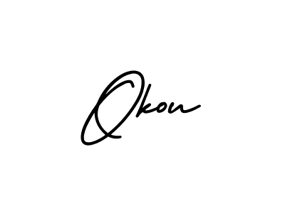 You should practise on your own different ways (AmerikaSignatureDemo-Regular) to write your name (Okou) in signature. don't let someone else do it for you. Okou signature style 3 images and pictures png