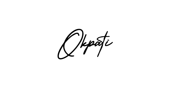 This is the best signature style for the Okpati name. Also you like these signature font (AmerikaSignatureDemo-Regular). Mix name signature. Okpati signature style 3 images and pictures png