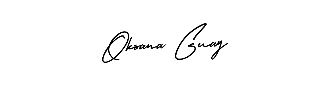 Make a beautiful signature design for name Oksana Guay. With this signature (AmerikaSignatureDemo-Regular) style, you can create a handwritten signature for free. Oksana Guay signature style 3 images and pictures png