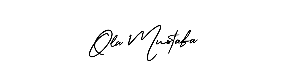 How to make Ola Mustafa name signature. Use AmerikaSignatureDemo-Regular style for creating short signs online. This is the latest handwritten sign. Ola Mustafa signature style 3 images and pictures png