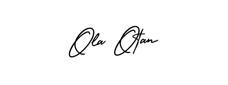 The best way (AmerikaSignatureDemo-Regular) to make a short signature is to pick only two or three words in your name. The name Ola Otan include a total of six letters. For converting this name. Ola Otan signature style 3 images and pictures png