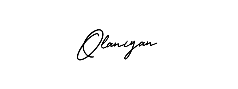 How to make Olaniyan signature? AmerikaSignatureDemo-Regular is a professional autograph style. Create handwritten signature for Olaniyan name. Olaniyan signature style 3 images and pictures png