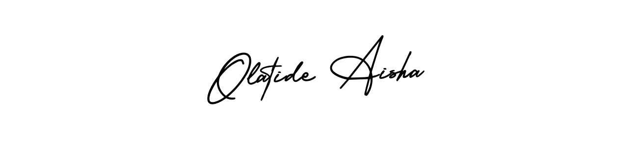 AmerikaSignatureDemo-Regular is a professional signature style that is perfect for those who want to add a touch of class to their signature. It is also a great choice for those who want to make their signature more unique. Get Olatide Aisha name to fancy signature for free. Olatide Aisha signature style 3 images and pictures png