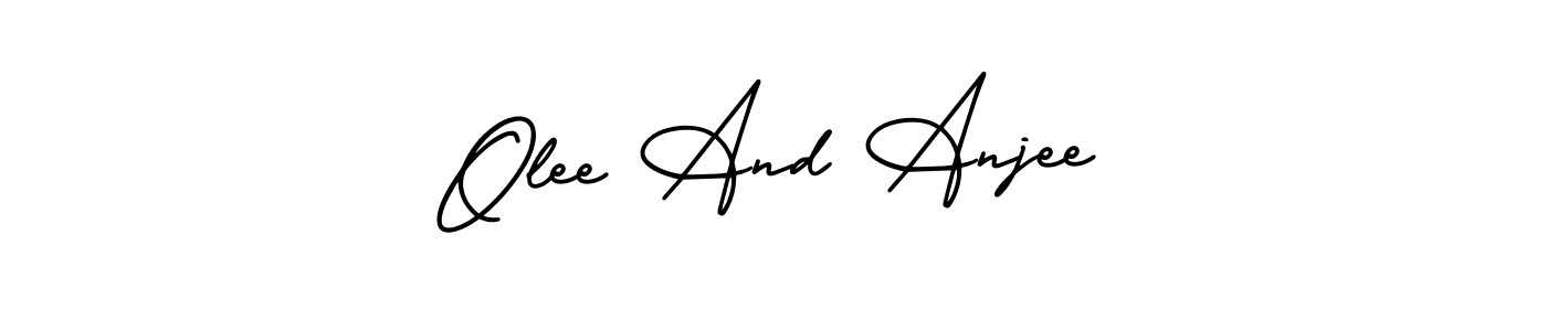 The best way (AmerikaSignatureDemo-Regular) to make a short signature is to pick only two or three words in your name. The name Olee And Anjee include a total of six letters. For converting this name. Olee And Anjee signature style 3 images and pictures png