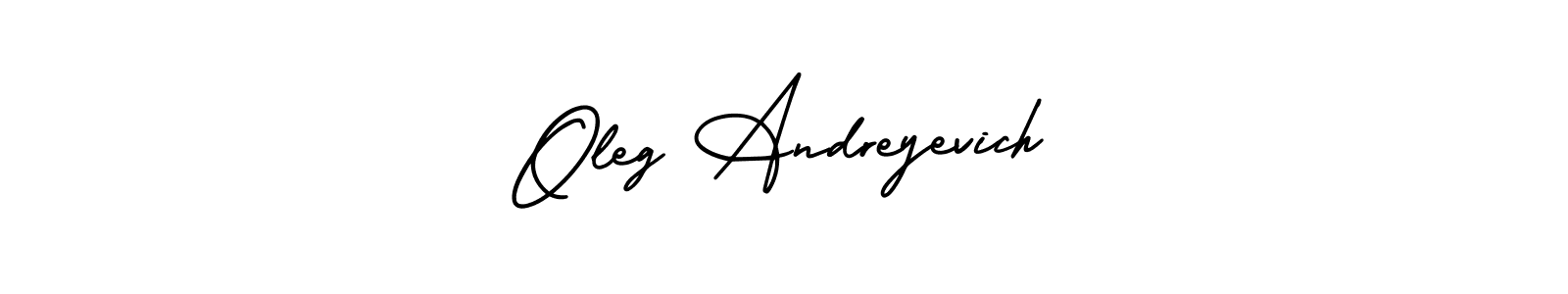 You should practise on your own different ways (AmerikaSignatureDemo-Regular) to write your name (Oleg Andreyevich) in signature. don't let someone else do it for you. Oleg Andreyevich signature style 3 images and pictures png