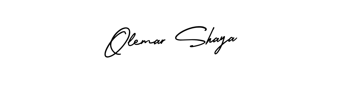 How to make Olemar Shaya name signature. Use AmerikaSignatureDemo-Regular style for creating short signs online. This is the latest handwritten sign. Olemar Shaya signature style 3 images and pictures png