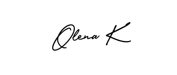 You should practise on your own different ways (AmerikaSignatureDemo-Regular) to write your name (Olena K) in signature. don't let someone else do it for you. Olena K signature style 3 images and pictures png