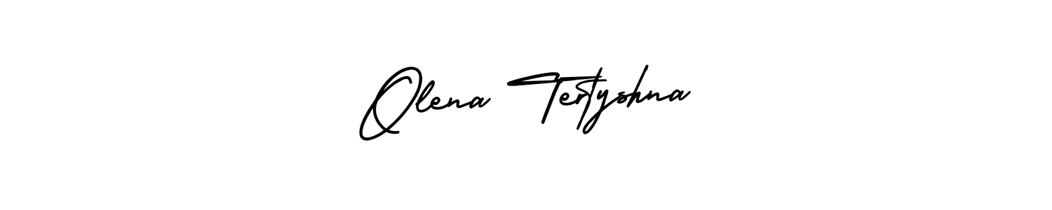 How to make Olena Tertyshna signature? AmerikaSignatureDemo-Regular is a professional autograph style. Create handwritten signature for Olena Tertyshna name. Olena Tertyshna signature style 3 images and pictures png